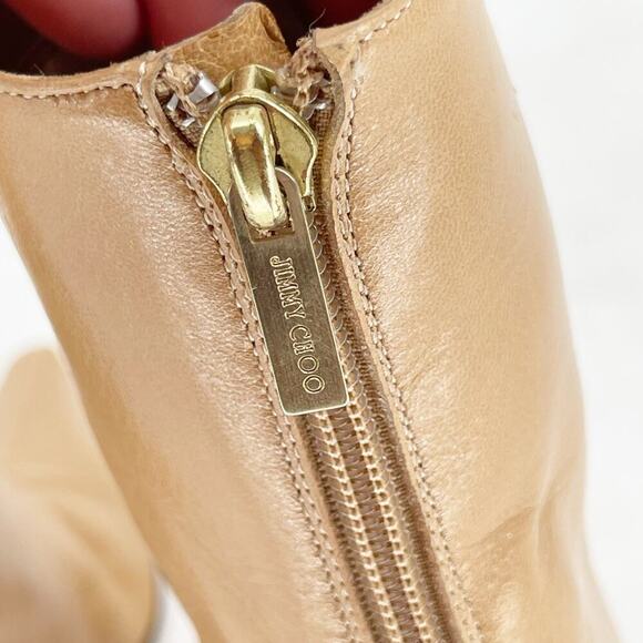 Jimmy Choo Camel Tan Retro Y2K Pointed Toe Heeled Ankle Boot size IT 38.5 - Picture 10 of 13